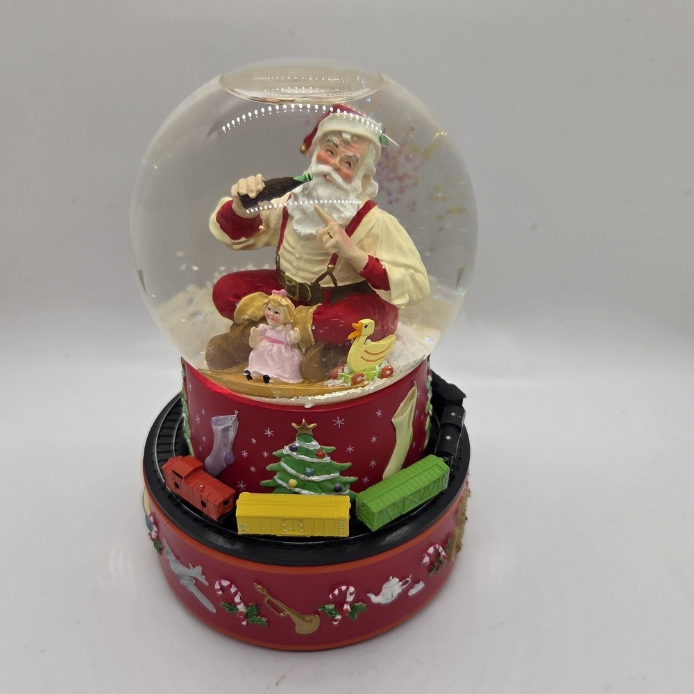 VTG Y2K Coke Cola Santa Snow Globe Sundblom Teach The Wrld 2 Sing Wrks Clear H20